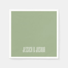 Guardanapo De Papel Sage Green White Ultra Modern Weding