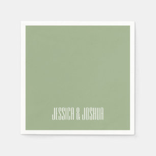 Guardanapo De Papel Sage Green White Ultra Modern Weding