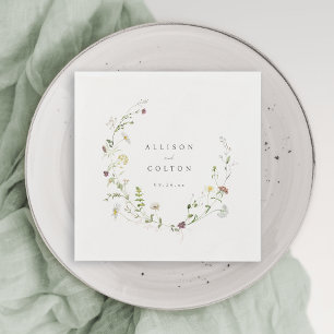 Guardanapo De Papel Sage Green Wildflower Rustic Boho Wedkins Napkins