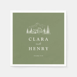 Guardanapo De Papel Sage Mountain Wedding Napkins