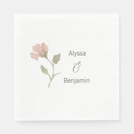 Guardanapo De Papel Sage Personalizado e Blush Watercolor Casamento Na