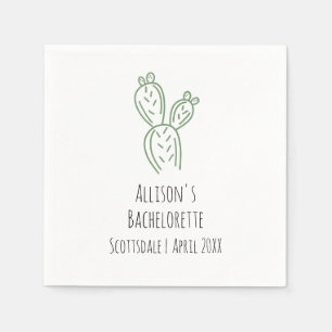 Guardanapo De Papel Sage Prickly Pear Cactus Bachelorette Paper Napkin