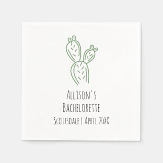 Guardanapo De Papel Sage Prickly Pear Cactus Bachelorette Paper Napkin