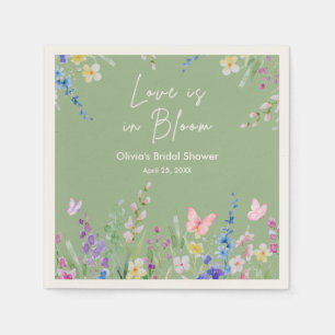 Guardanapo De Papel Sage Verde Amor na Primavera está em Flor Chá de N
