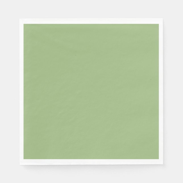 Guardanapo De Papel Sage verde plano sólido (Frente)
