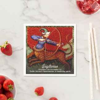 Guardanapo De Papel Sagittarius Horoscópio Zodiac Arte Medieval Aniver