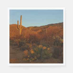 Guardanapo De Papel Saguaro Sunset I Arizona Desert Landscape