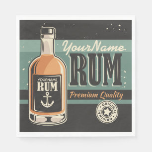 Guardanapo De Papel Sailor Personalizado Rum Liquor Bottle Sign
