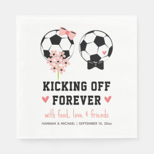 Guardanapo De Papel Saindo Do Casamento Da Bola De Futebol Para Sempre