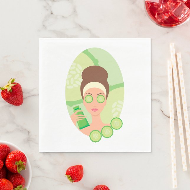 Guardanapo De Papel Salão de Beleza Facial Spa de Pepino (Criador carregado)