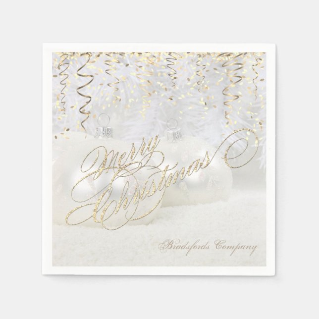 Guardanapo De Papel Salas de Natal Elegantes, Confetti Dourado (Frente)