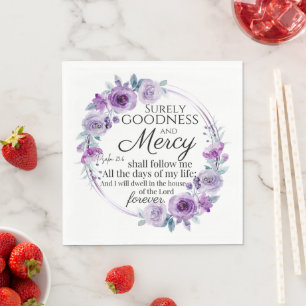 Guardanapo De Papel Salmo 23:6 Versículo Bíblico Inspirador Floral Rox