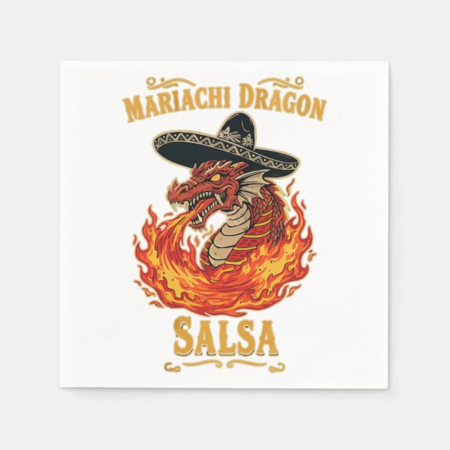 Guardanapo De Papel Salsa Mariachi Dragão (Frente)
