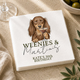 Guardanapo De Papel Salsichas Desenhadas à Mão e Dachshund Martinis