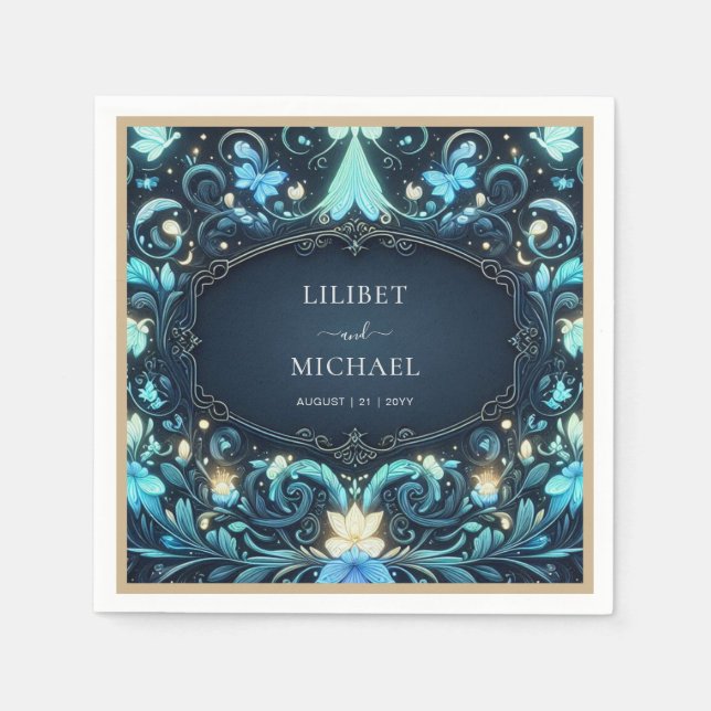 Guardanapo De Papel Salvar Data Fada Salva Dia Conto de Fadas Iluminad (Frente)