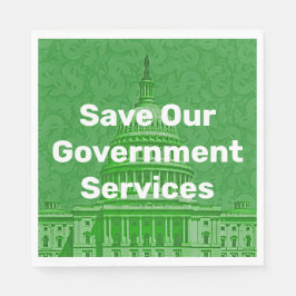 Guardanapo De Papel Salve nossos serviços de Governo