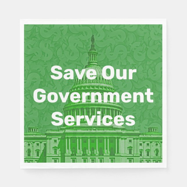 Guardanapo De Papel Salve nossos serviços de Governo (Frente)