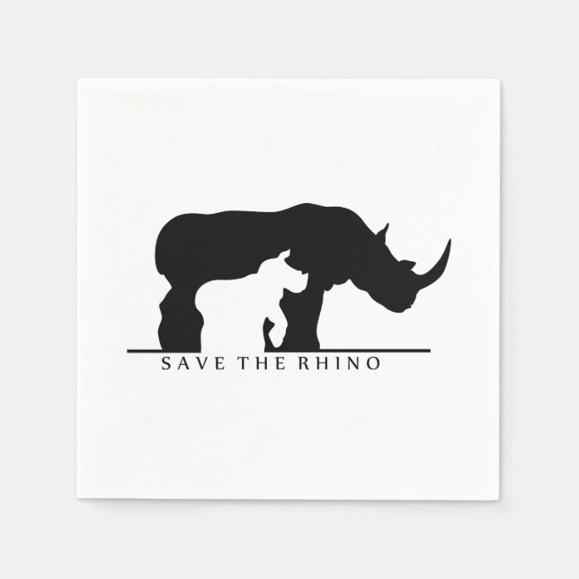 Guardanapo De Papel Salve o Rino (Frente)