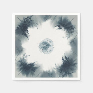 Guardanapo De Papel Samambaia Botânica Azul Empoeirada Lunaria