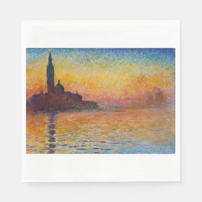 Guardanapo De Papel San Giorgio Maggiore em Dusk (por Claude Monet) (Frente)