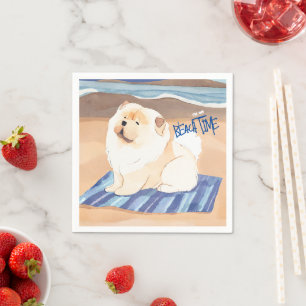 Guardanapo De Papel SAND N' SEA Cream Chow Chow dog