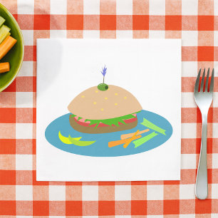 Guardanapo De Papel Sanduíche com Veggie Side Comida Divertida