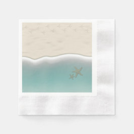 Guardanapo De Papel Sandy Beach Bird Pegadas Papel Coquetel Napkins
