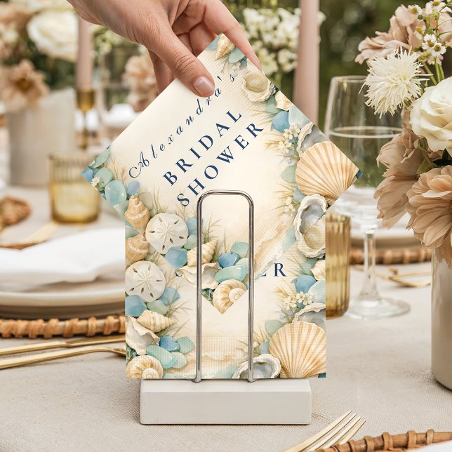 Guardanapo De Papel Sandy Shores Seashell Bridal Shower (Criador carregado)