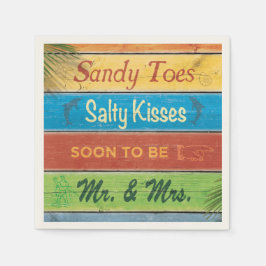 Guardanapo De Papel Sandy Toes Salty Kisses em breve será Sr. & Sra. N