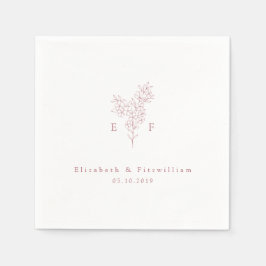 Guardanapo De Papel Sanfona de Monograma de Cerejeira Rosa Minimizada