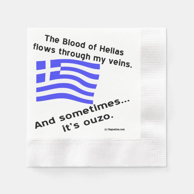 Guardanapo De Papel Sangue da Hélade & Ouzo (Frente)