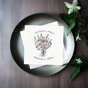 Guardanapo De Papel Sangue de Casamento Imporal Russo de Buquê de Flor