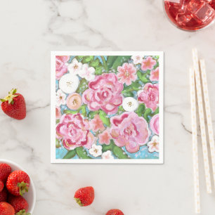 Guardanapo De Papel Sangue de Primavera Floral Rosa