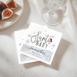 Guardanapo De Papel Santa Baby Chá de Bebê de Natal