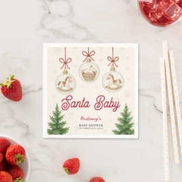 Guardanapo De Papel Santa Baby Christmas Baby Shower 