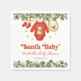 Guardanapo De Papel Santa Baby Christmas Clothesline Baby Shower
