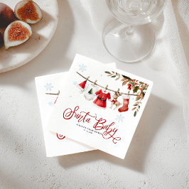 Guardanapo De Papel Santa Baby Christmas Girl Baby Shower Napkins
