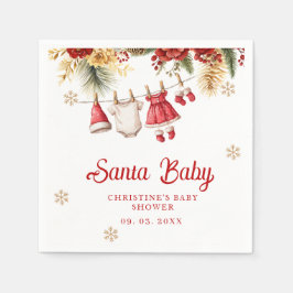 Guardanapo De Papel Santa Baby Holiday Winter Christmas Baby Shower