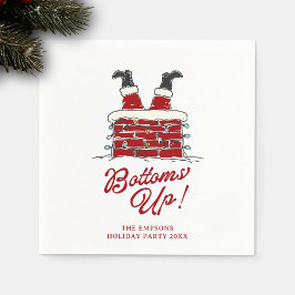 Guardanapo De Papel Santa Bottoms Up Funny Holiday Cocktail Accent