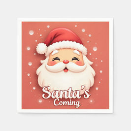 Guardanapo De Papel Santa’s Coming Christmas Paper Napkin
