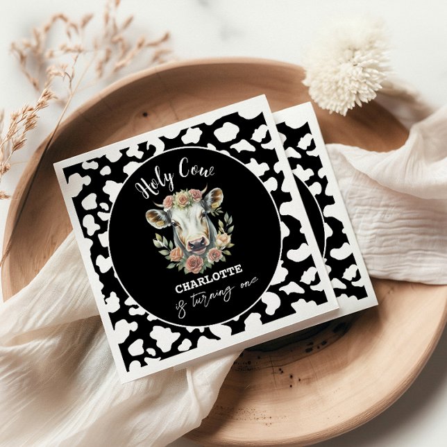 Guardanapo De Papel Santa vaca, sou primeiro aniversario de uma vaca (Criador carregado)