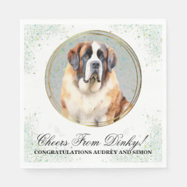 Guardanapo De Papel Santo Bernard Wedding Napkins Com Foto De Cães