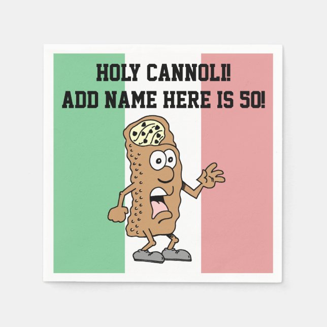 Guardanapo De Papel Santo Cannoli Alguém É 50 Caros Napkin Italiano (Frente)