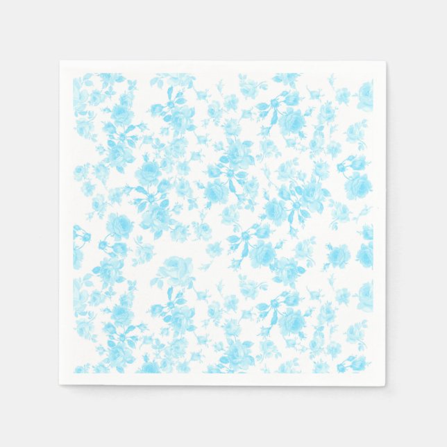 Guardanapo De Papel Santo Napkins Colette June Rosas capri blue (Frente)