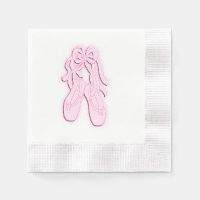 Guardanapo De Papel Sapatilhas de Ballet Rosa (Frente)