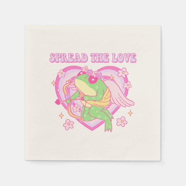 Guardanapo De Papel Sapo Cute Cupid - Espalhe o Amor (Frente)