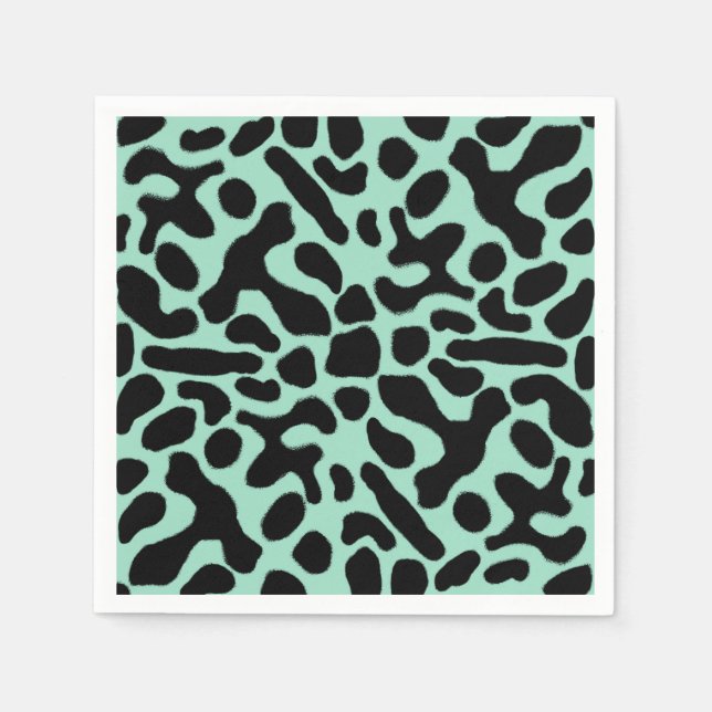 Guardanapo De Papel Sapo de dardos verdes e negros (Frente)