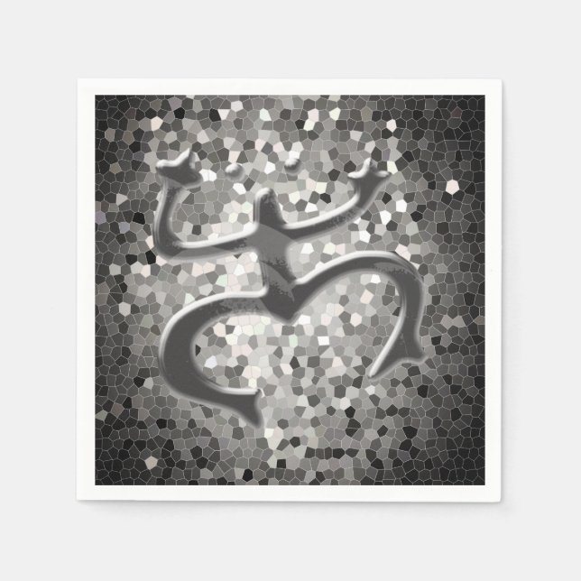 Guardanapo De Papel Sapo de Taino Coqui Napkins (Preto/Branco) (Frente)