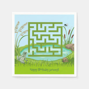 Guardanapo De Papel Sapo e Mose Maze Birthday Paper Napkins
