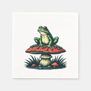 Guardanapo De Papel Sapo sobre Mushroom Cottagecore Forest Magic Fungi